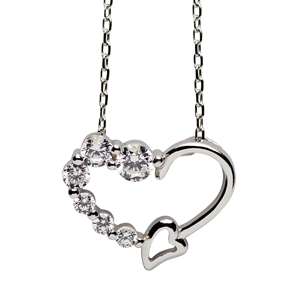 Swarovski Crystal 925 Sterling Silver Heart Necklace