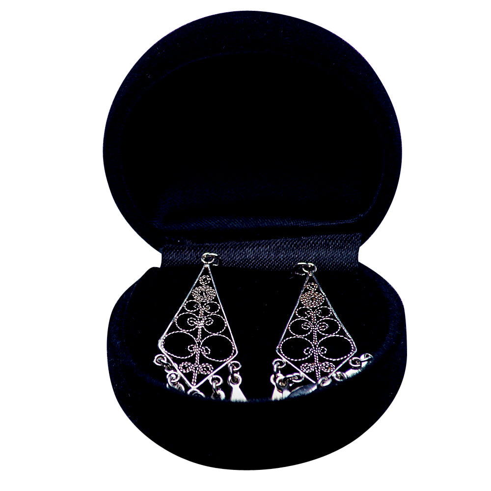 French Diamond Sterling Silver Chandelier Earrings | SilverAndGold