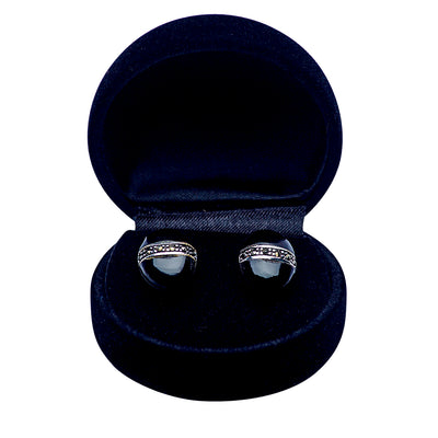 Sterling Silver Black Onyx & Marcasite Earrings | SilverAndGold