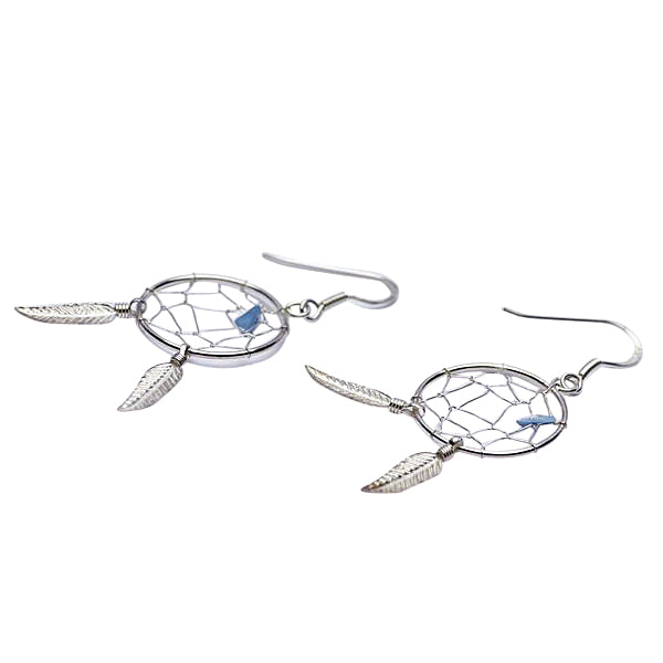 Sterling Silver & Turquoise Dreamcatcher Earrings | SilverAndGold