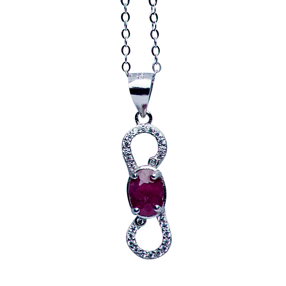 Ruby Infinity Silver Pendant