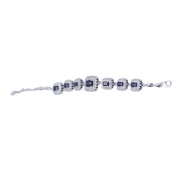 Blue Sapphire Silver Bracelet