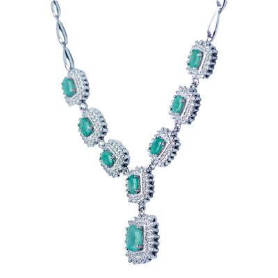 Emerald Regal Silver Necklace