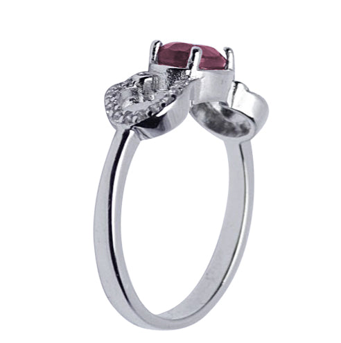 Ruby Infinity Silver Ring