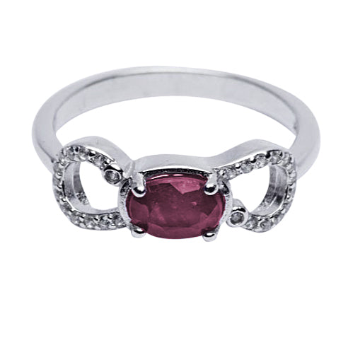Ruby Infinity Silver Ring