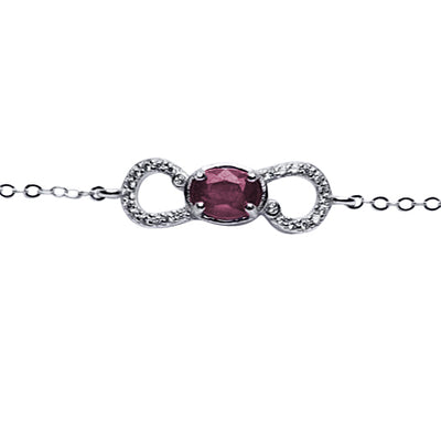 Ruby Infinity Silver Bracelet