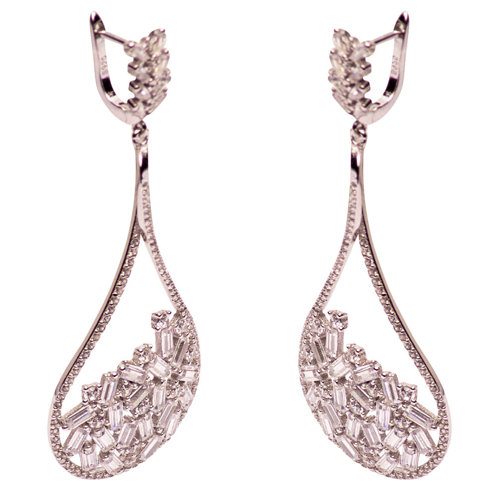 Art Deco Crystal Sterling Silver Chandelier Earrings | SilverAndGold