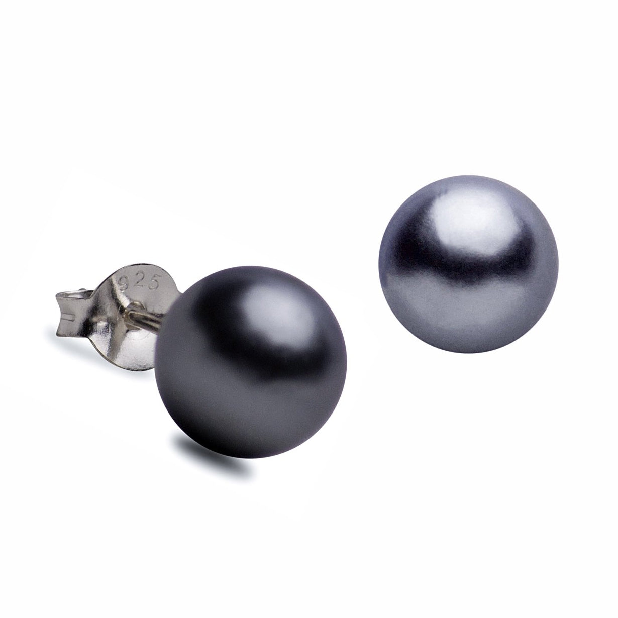 Dark Grey South Seas Pearl Earrings | SilverAndGold
