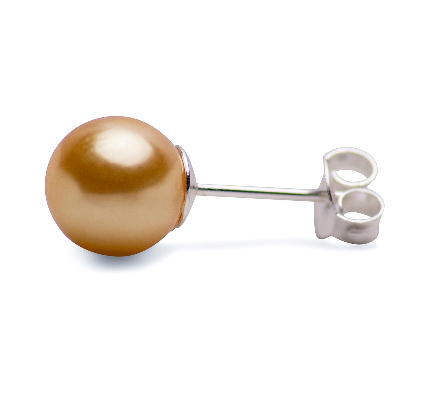 8 mm Gold Cultured Pearl Earrings | SilverAndGold