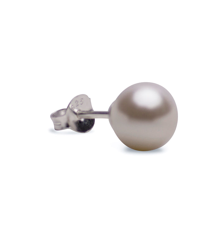 8 mm Gold White Seas Pearl Earrings | SilverAndGold