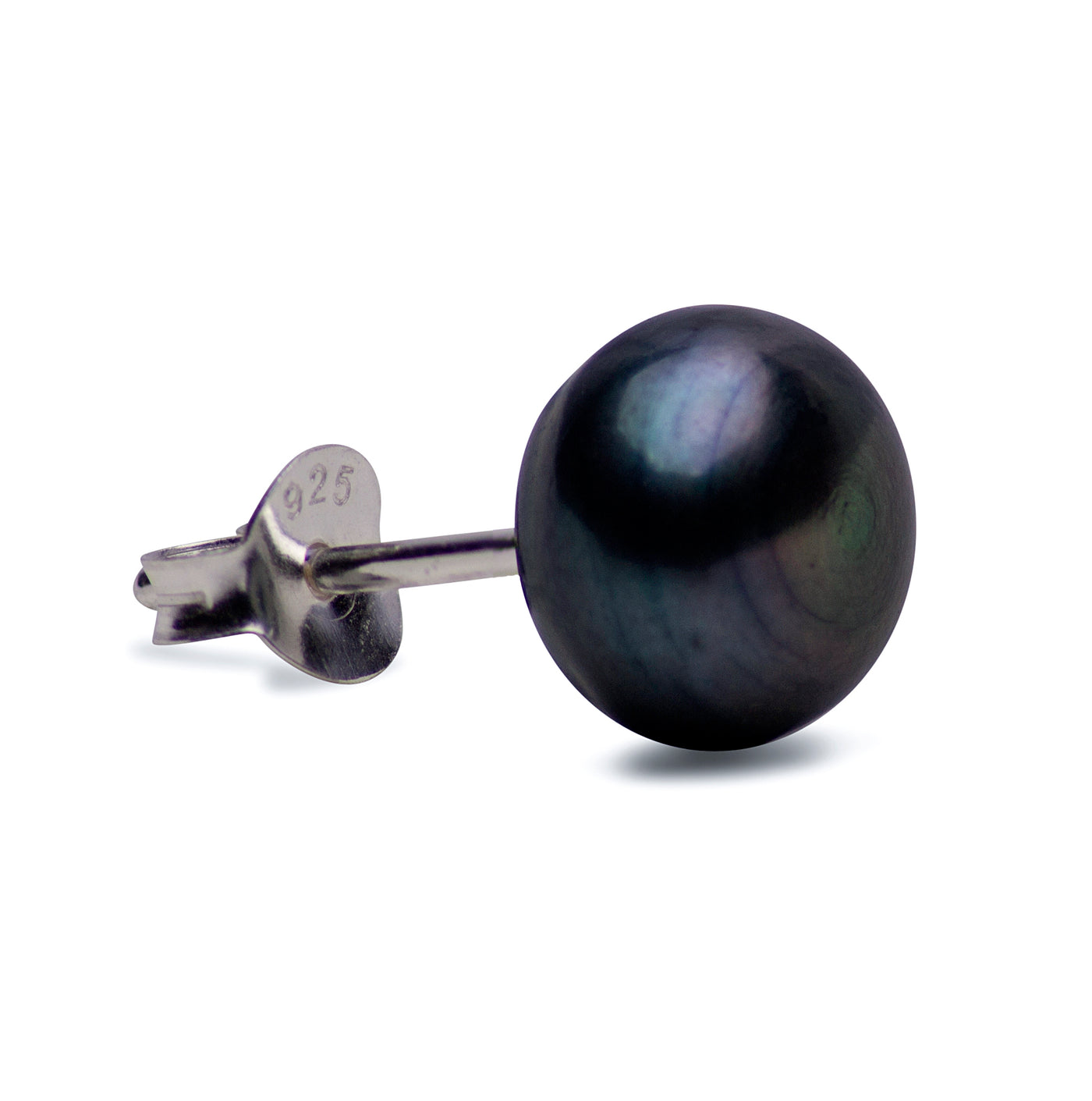 8 mm Black Cultured Pearl Earrings | SilverAndGold