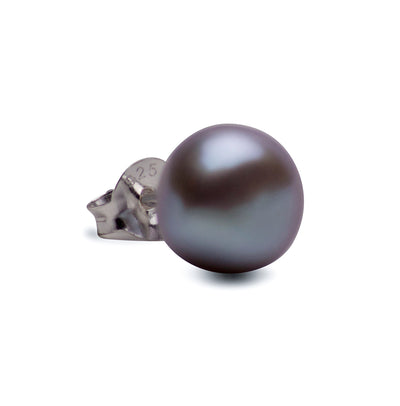 8 mm Grey South Seas Pearl Earrings | SilverAndGold