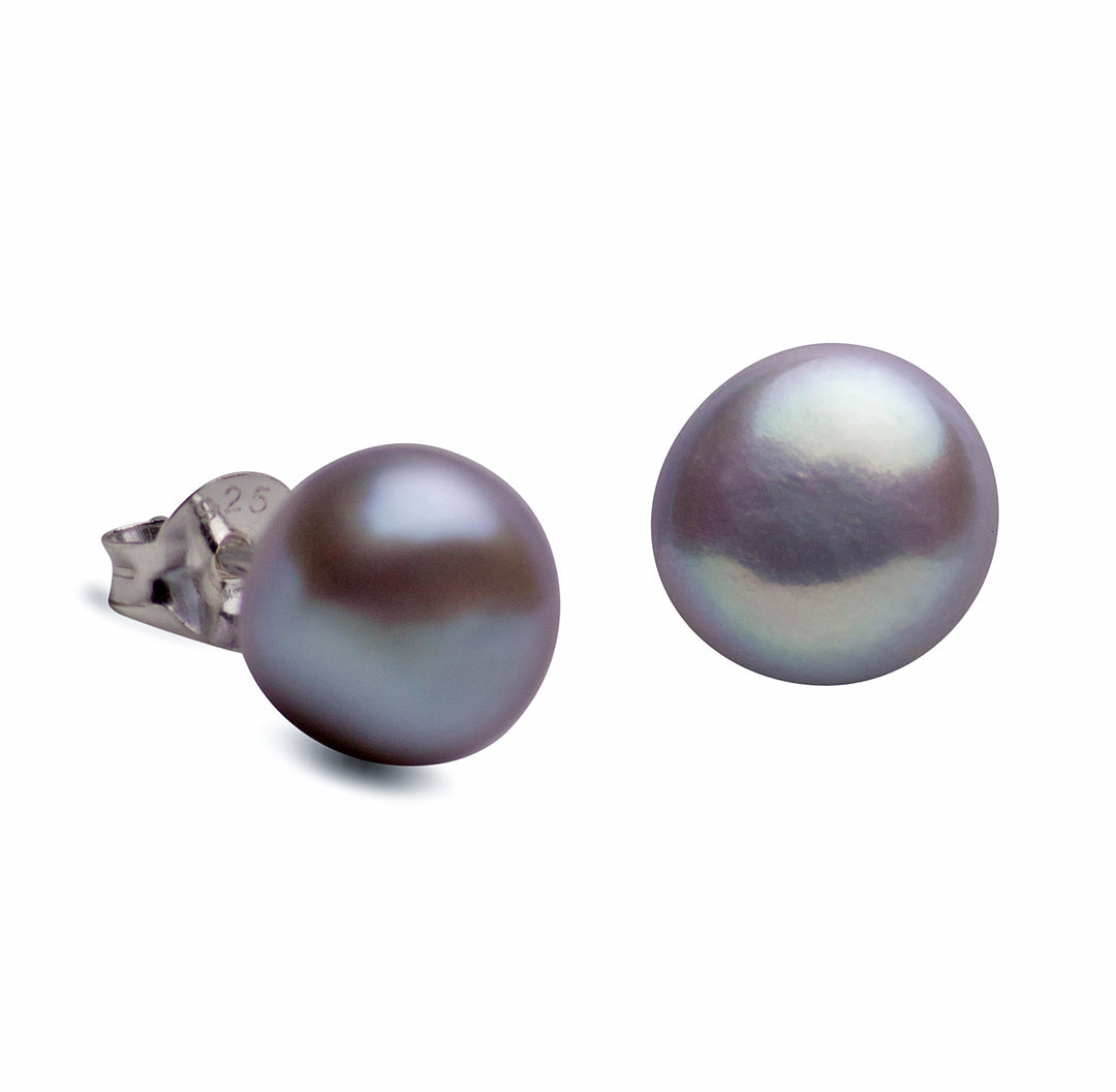 8 mm Grey South Seas Pearl Earrings | SilverAndGold