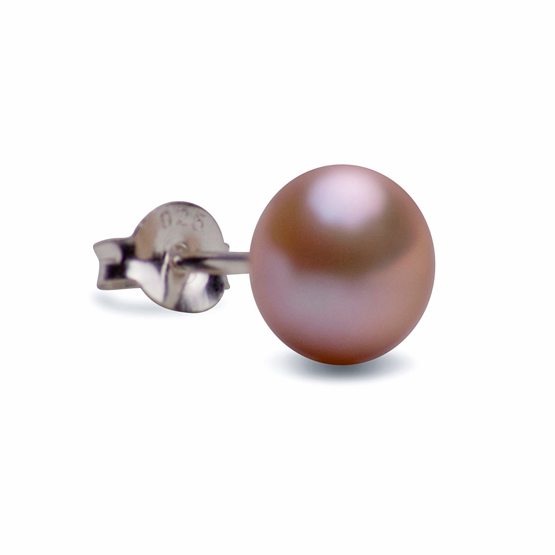 8 mm Purple South Seas Pearl Earrings | SilverAndGold