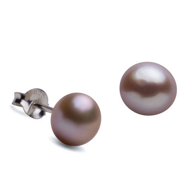 8 mm Purple South Seas Pearl Earrings | SilverAndGold