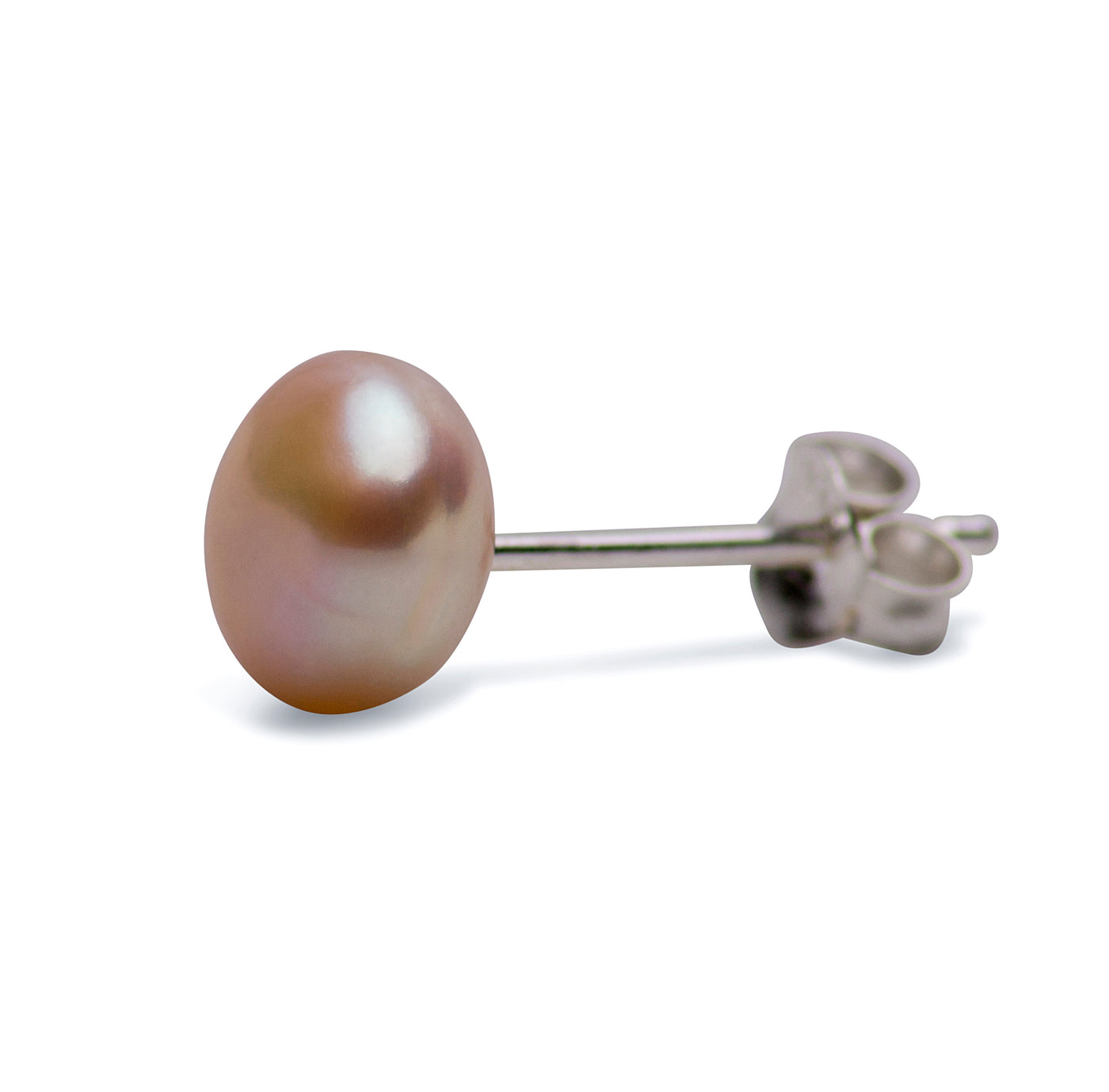 8 mm Peach Cultured Pearl Earrings | SilverAndGold