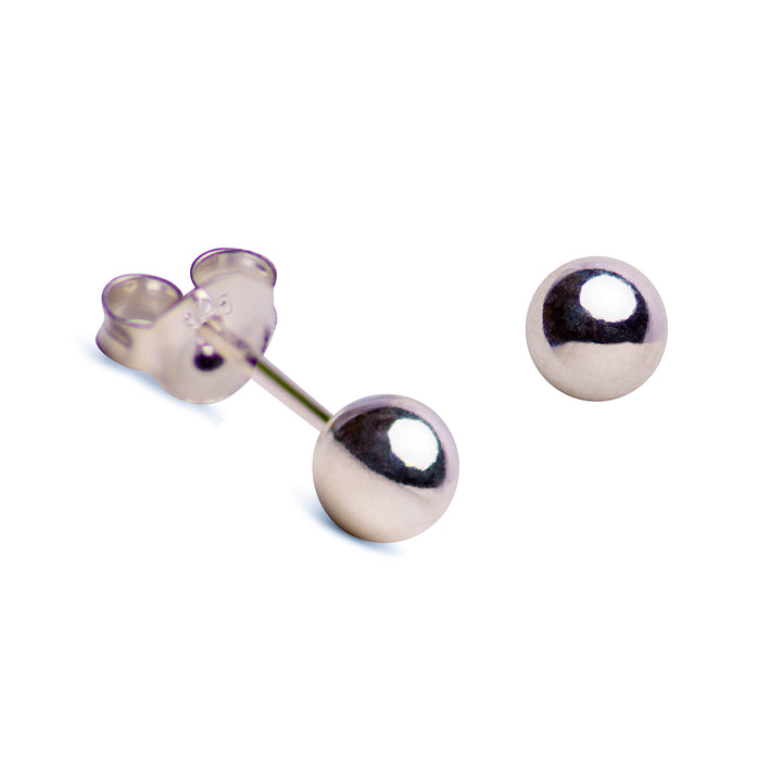 Classic Sterling Silver Ball Stud Earrings | SilverAndGold
