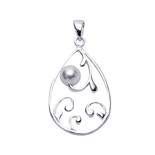 Sterling Silver & Pearl Pendant: Silver Filigree - SilverAndGold.com Silver And Gold