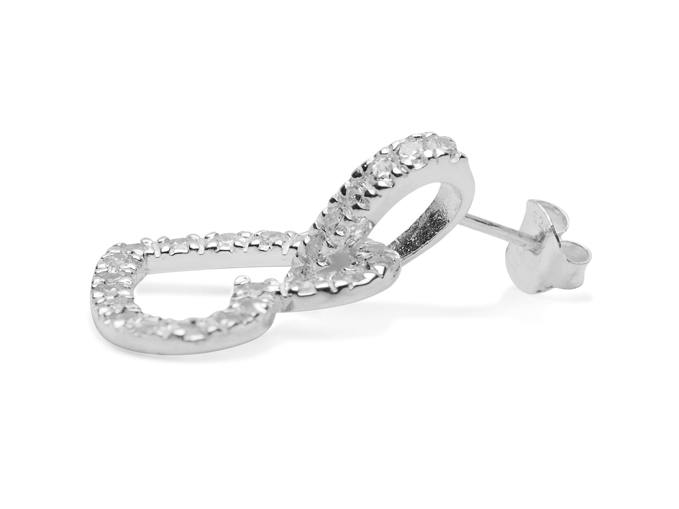 Swarovski Crystal Heart Earrings in Sterling Silver | SilverAndGold