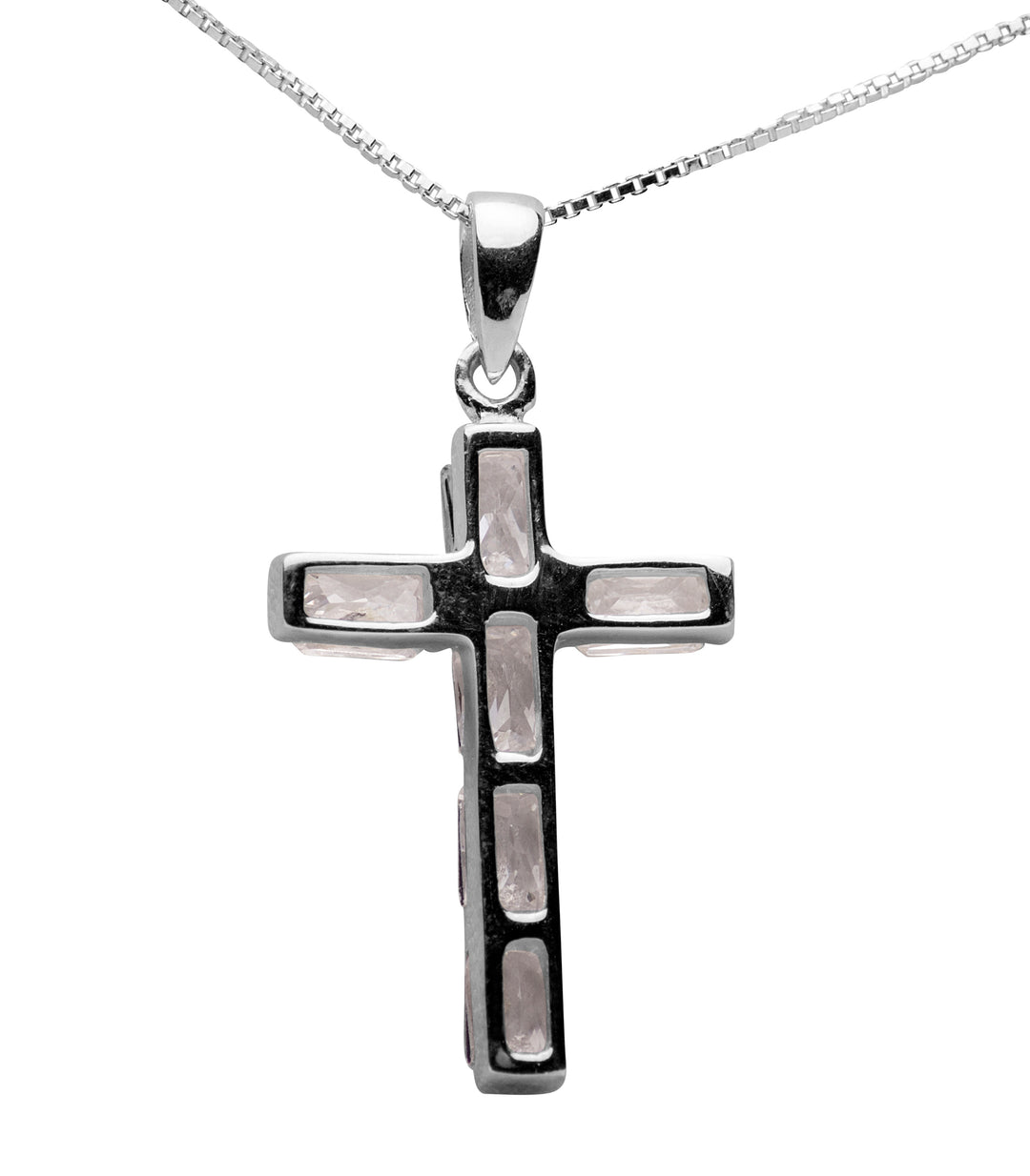 Silver & Cubic Zirconia Cross Pendant