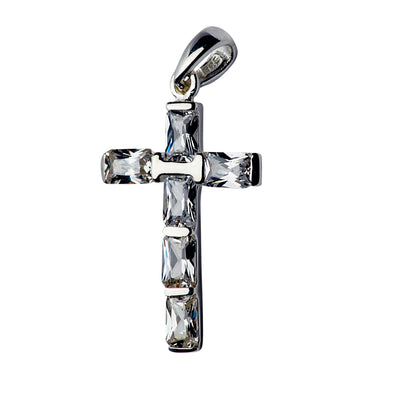 Silver & Cubic Zirconia Cross Pendant