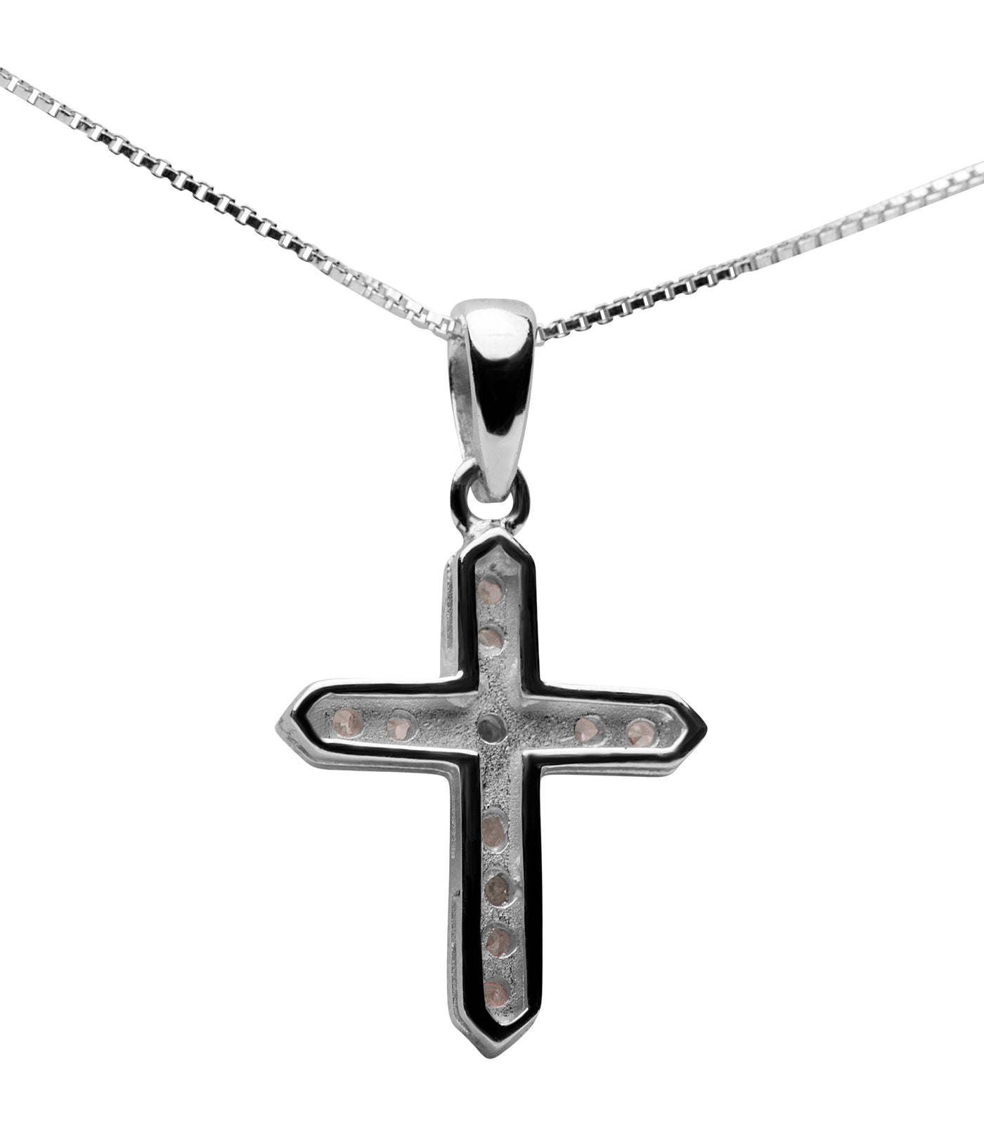 Silver Cross with Crystal Accents