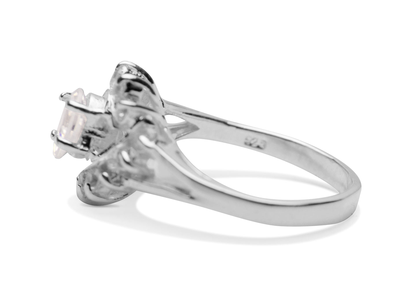 Distinctive Sterling Silver & Cubic Zirconia Ring