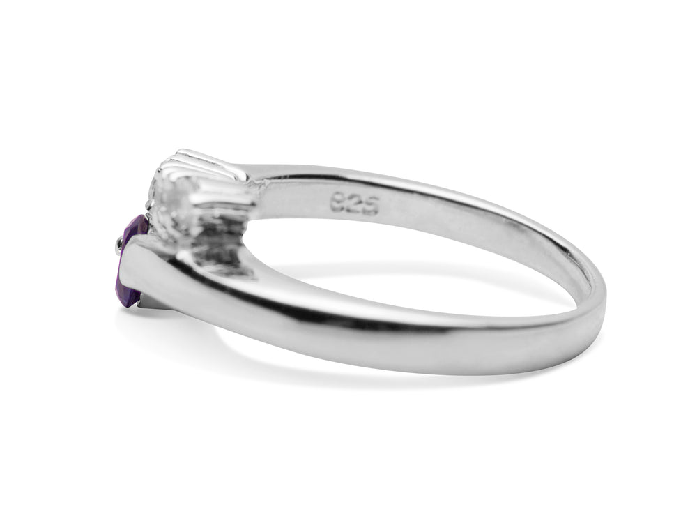 Deep Blue Created Sapphire Ring in Sterling Silver | SilverAndGold