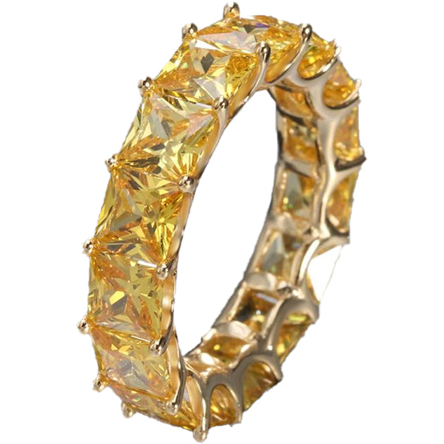 Yellow Diamond Simulant Gold Ring