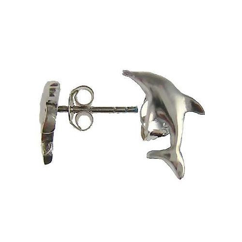 Sterling Silver Dolphin Post Earrings | SilverAndGold