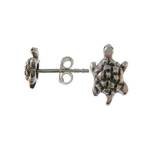 Sterling Silver Turtle Stud Earrings | SilverAndGold