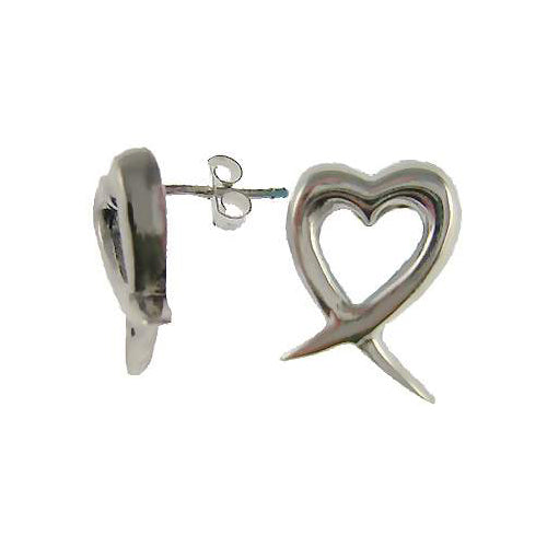 Sterling Silver Heart Post Earrings | SilverAndGold