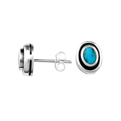 Sterling Silver & Turquoise Gemstone Earrings | SilverAndGold