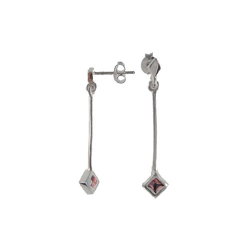 Amethyst Sterling Silver Dangle Earrings | SilverAndGold