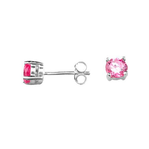 Pink Gemstone Sterling Silver Earrings | SilverAndGold
