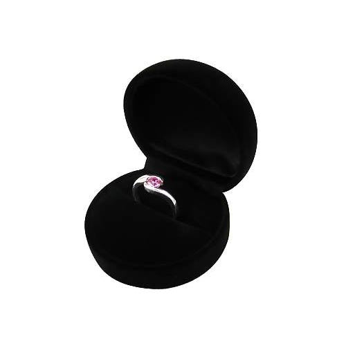 Sterling & Pink Gemstone Solitaire Ring (1/2 Carat) - SilverAndGold.com Silver And Gold