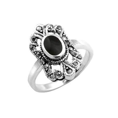 Sterling & Black Onyx Solitaire Ring - SilverAndGold.com Silver And Gold