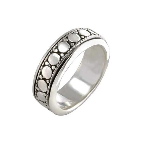 Silver Spinner Ring Faded Circles Design