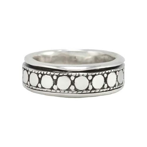 Silver Spinner Ring Faded Circles Design
