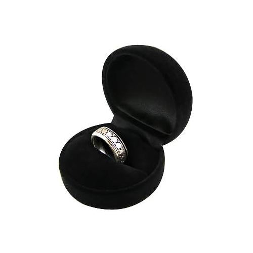 Silver Spinner Ring Faded Circles Design