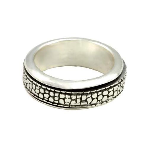 Silver Spinner Ring: Alligator Skin - SilverAndGold.com Silver And Gold