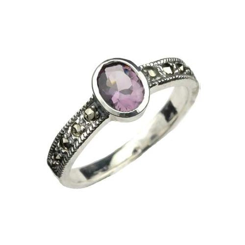 Solitaire Amethyst Ring - SilverAndGold.com Silver And Gold
