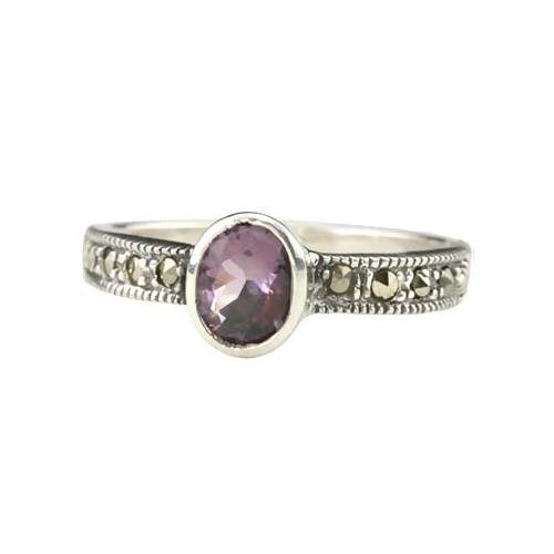 Solitaire Amethyst Ring - SilverAndGold.com Silver And Gold