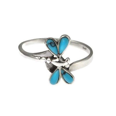 Turquoise and Sterling Silver Butterfly Ring - SilverAndGold.com Silver And Gold