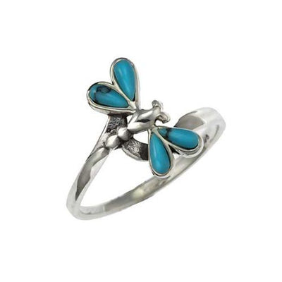 Turquoise and Sterling Silver Butterfly Ring - SilverAndGold.com Silver And Gold