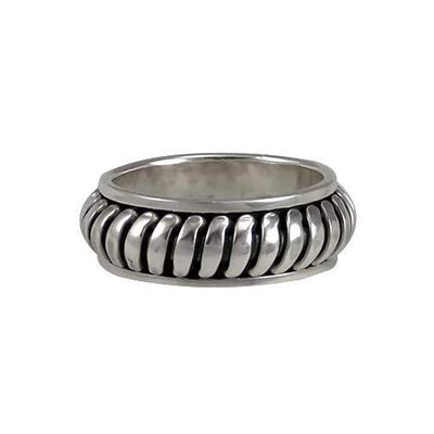 Silver Spinner Ring Snakeskin Design - SilverAndGold.com Silver And Gold