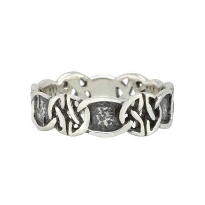 Silver Ring Gaelic Irish Knots Design