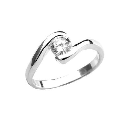 Sterling & Solitaire Ring (1/4 Carat) - SilverAndGold.com Silver And Gold