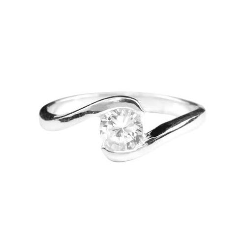 Sterling & Solitaire Ring (1/4 Carat) - SilverAndGold.com Silver And Gold