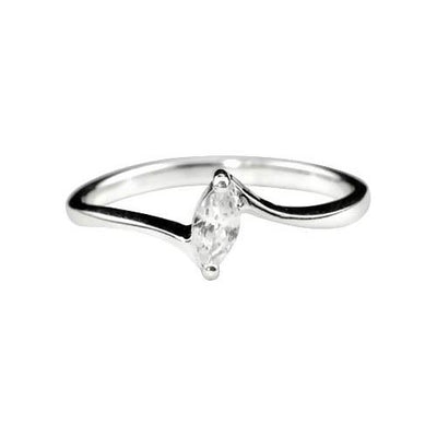 Sterling Solitaire Ring (1/4 Carat) - SilverAndGold.com Silver And Gold